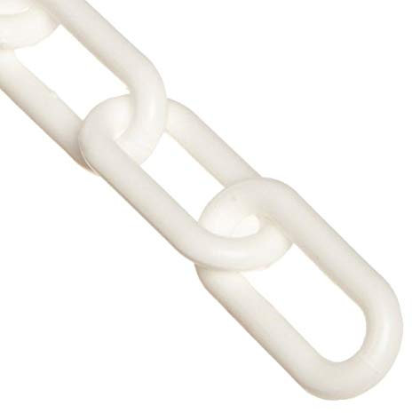 1 in. Plastic Barrier Chain (#4), White, 50 ft.