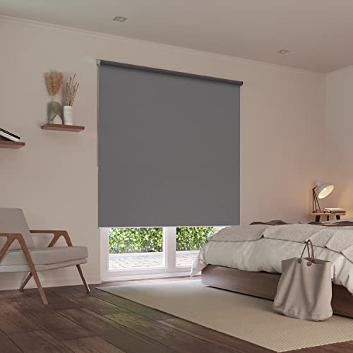 MADECOSTORE Verdunkelungsrollo, motorisierbar, 120 x 250 cm, Grau