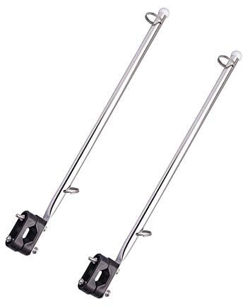 2 PCS Stainless Steel Rail Mount Boat Pulpit Staff (7/8 - 1 1/4) , boat yacht marine flag pole