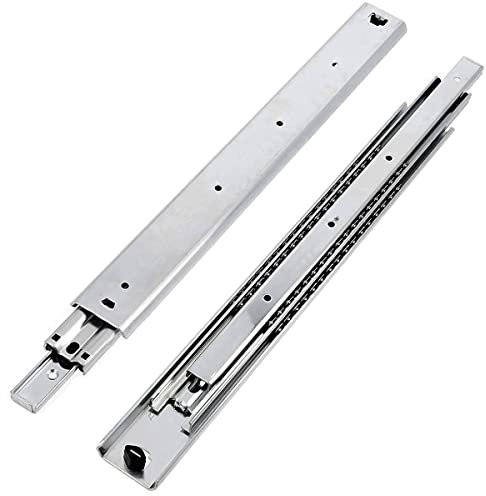 GTV H53 Schubladenschienen Vollauszüge Schubladenauszüge - 53.9 x 300 mm - 2 mm Starken Verzinkt Stahl - Rollenauszug Teleskopschiene Kugelführung - Schienensystem Belastbar bis 100 Kg 1 Set= 2 Stück