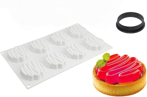 Moule à Gateau en Silicone, moules 3d pour Glace Chocolat Pâtisserie Dessert, Outil croustillant rond en plastique, 8 Trous Forme de Gâteau pagode color