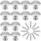 Natuce 12PCS Plata Pomo de armario redondo, 30mm tirador para cajón, Muebles, Puertas, Armarios de Cocina - un solo agujero