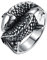 OAKKY Herren Edelstahl Alte Maya Mode Schlange Geformt Beliebte Ring Vintage Größe 54 (17.2)
