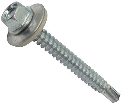 AERZETIX - C44540 - Lot de 20 - Vis autoperceuse M5.5x50mm + rondelle d'étanchéité - à empreinte hexagonale 8mm - en acier zingué - DIN7504K - tôle bardage métallique chéneaux panneaux sandwich