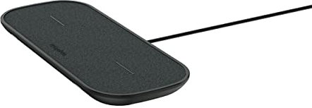 Mophie Dual Qi Wireless Charging Pad 10W (Fabric) with UK Plug Adaptor - Grey/Black - 409903634