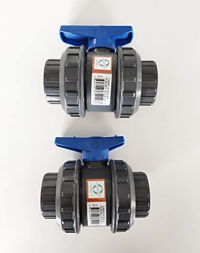 Lot de 2 Vannes modèle 2020 Interplast 40mm à coller double union démontable 4cm / 40 mm PN16 PVC PRESSION