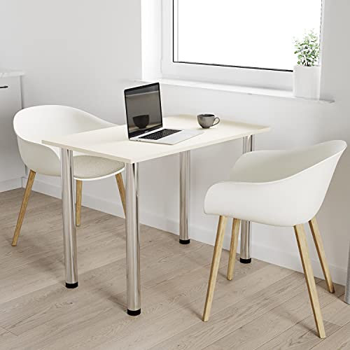 AKKE mikon 60x50 | Esszimmertisch - Esstisch - Tisch mit Chrombeinen - Küchentisch - Bürotisch | VANILLE