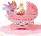 Magic Ants Glückwunsch karte zum neuen Baby, Glückwunsch karte zum Neugeborenen, Pop-Up-Karte für Babyparty, neuer Geburtstag, erste Geburtstags karte für Mädchen, Rosa, 3D Kinderwagen karte