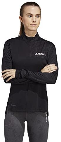 Adidas Women's Terrex Multi Half Zip Long-Sleeve T-Shirt, Black, L