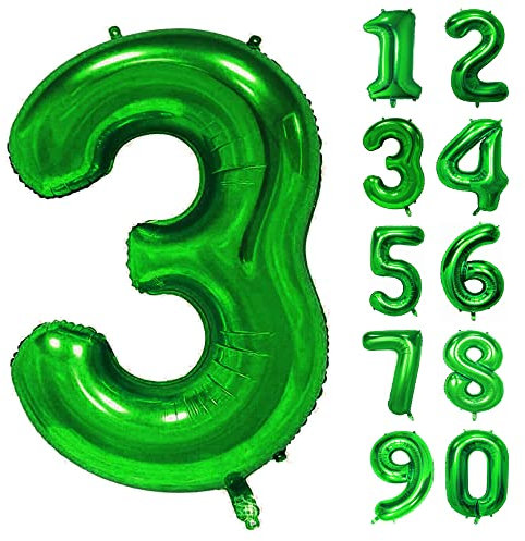 Palloncino ad elio numero VERDE 101 cm numeri gonfiabili compleanno feste occasioni numero gigante (3)