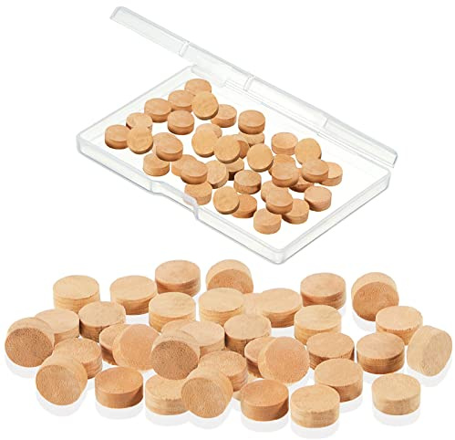20 Pcs Trombone Spit Valve Cork Trumpet Repairing Cork Pads 9 x 4 mm Trumpet Trombone Water Key Pad Replacement with Storage Box for Musical Instrument Accessories Kit