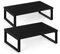 Supporto per Monitor Rialzo per schermi, Supporto in Legno e Metallo per Computer Laptop Stampante, Supporto Monitor Scrivania per Casa o Ufficio, Nero (Confezione da 2)