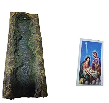 BLUSUPERSHOP 1 CASCATA GRANDE 23X9 CM RESINA PESANTE CON FORO PER TUBO PER presepe PASTORI GREGORIO ARMENO RICEVI SANTINO NATIVITA'