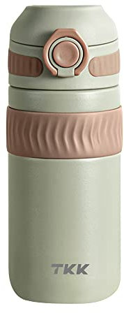 TITIROBA TKK Thermobecher 450ml Hellgrün Kaffeebecher aus Edelstahl doppelwandig isoliert, auslaufsicher - Coffee to go Becher für Kaffee & Tee