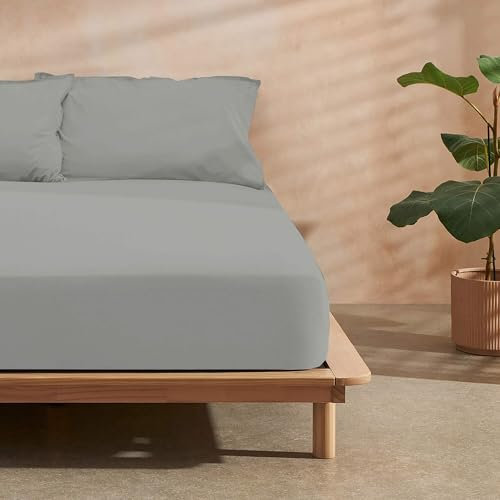 Belum | Microsatin Stahl Spannbettlaken für 90 Betten, Spannbettlaken 90 x 200 cm + 30 cm Falten, verstellbare Spannbetttücher, extra weich, schrumpffest, lichtbeständig und reißfest