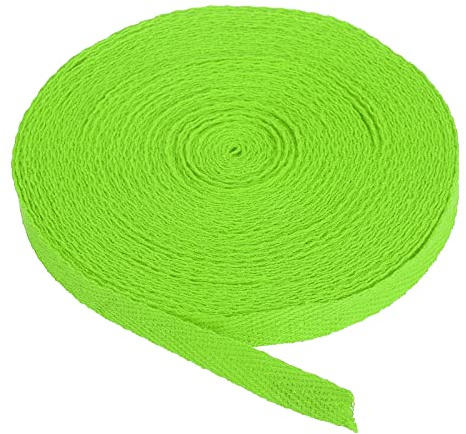 PATIKIL Baumwollband Baumwolle Gurtband 10mm x 9m, Schrägband Baumwoll Nahtband Köperband Saumband Einfassband Stoffband Webband zum Nähen für DIY Basteln Stricken Verpackungen, Hellgrün