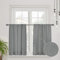 CUCRAF Scheibengardine Küchengardinen Bistrogardine 2er Set Natur Leinen H 45 x B 90 Grau Halb Transparent Stores Gardinen Fenster Leinenvorhang Gardinenschal