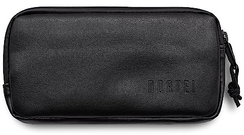 Funda Móvil Ciclismo Impermeable de Cuero PU - Cartera Móvil Bicicleta con 5 Bolsillos Interiores - 185 x 90 mm - Smartphones hasta 6,8” – Tracker Case PU Leather (Negro)