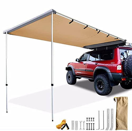 MBROS Ausziehbare Auto-Seitenmarkise, wasserdichte Fahrzeug-Markise, Overland-Camping, 420D Oxford-Stoff, wetterfestes UV50+-Zelt mit Tragetasche für den Außenbereich
