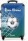 NoBoringSuitcases.com® Koffer personalisiert, Kinderkoffer, 67x43x25cm - Kinder reisekoffer, Rollkoffer - Hartschalenkoffer - Fußball Blau - Grün - Mittelgroß mit Rollen- Leicht - Koffer mit Namen
