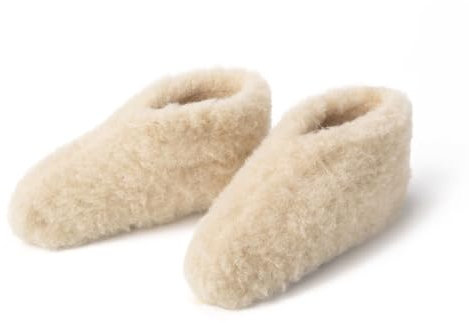 THE COZY SHEEP Hausschuhe Herren und Damen (Größe 42) | Äußerst Bequeme & Weiche Wollhausschuhe aus 100% Merino-Wolle | Warme Hüttenschuhe Winter | Niedriges Modell Geschlossen