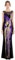 Angel Fashions Damen-Abendkleid, durchscheinend, goldfarben, Pailletten, Schwarz, Violett / goldfarben, Groß