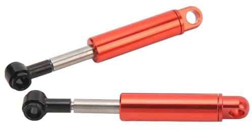 2 Stück Aluminiumlegierung RC Stoßdämpfer Öldämpfer Aufhängungsstoßdämpfer für Tamiya 1/14 Trailer Truck (Rot)