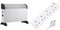 Belaco 2000W white Electric Portable Convector Heater 3 adjustable heat settings fast heating space heater & DESIRETECH White Electric Extension Lead 4 Gang 2 Metre | 2m Long Cable