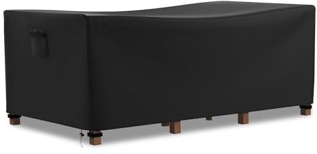 Farfy Funda Muebles Jardin Impermeable 125x63x74cm, Funda Mueble Exterior Tejido Oxford 600D, Cubre Sofas de Jardín con Ventilación, a Prueba de Viento, Anti-UV, Resistente al Desgarro