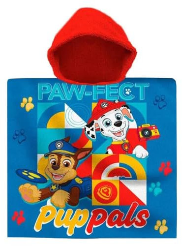 lau-fashion Paw Patrol Hunde Kapuzen Poncho Kinder Badetuch Bademantel Strandtuch