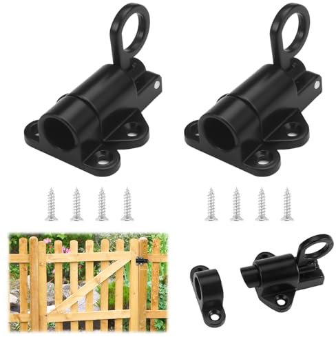 Verrou Porte à Rebond, Loquet Porte en Alliage D'aluminium avec Vis, Verrou à Ressort de Sécurité, Automatique Verrou Porte pour Portes en Bois, Fenêtres, Portes de Placard, Portes de Balcon (Noir)