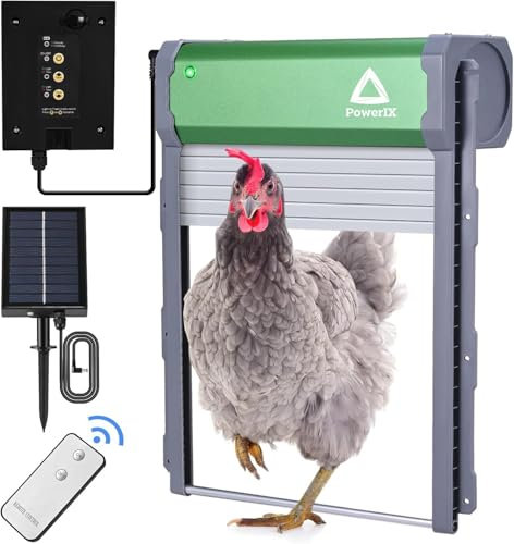 Dormez Tranquille avec Cette Porte de poulailler Solaire, Ouverture Automatique Le Matin et Fermeture Le Soir, Anti-pincement, télécommande, Batterie à Recharge Solaire | Vendeur FR | POWERIX