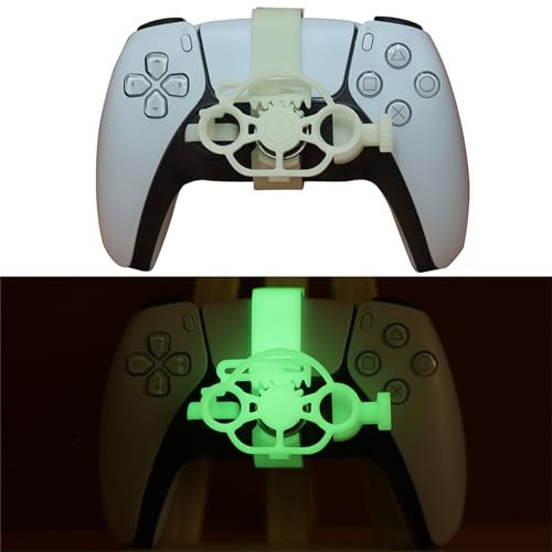 SHEAWA Pour PS5 3D Mini Volant de Contrôleur Gaming Racing Game Accessoires de Remplacement (Luminous Green)