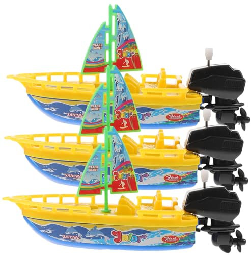 VICASKY 3St Uhrwerk-Bootsspielzeug Yacht-Poolspielzeug Wanne schwimmende Spielzeuge Badewanne Kleinkindspielzeug interaktives Spielzeug Pool-Spielzeug zum Aufziehen Windsegelboot Plastik