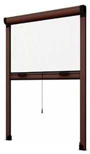 Moustiquaire à rouleau pour fenêtre verticale 140 x 170 cm, couleur marron