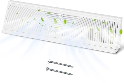 1 Pcs Base-Board Register 15 Inch Duct Opening Size Vent Covers for Home Floor Wall Base-Board Diffuser Covers Supply Floor Base-Board Diffuser (White)