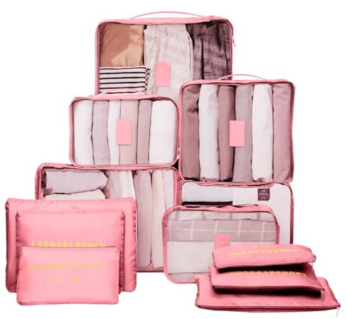 12 Teilige Packing Cubes, Koffer Organizer Travel Accessories Kofferorganizer Set Kleidertaschen Packwürfel Kosmetik Travel Organizer Packtaschen für Koffer