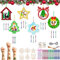 12 Stück Windspiel Bastelsets Kinder Schneeflocke Holz Weihnachtsdeko Schneekristall Holzanhänger zum Bemalen, Kreativsets für Weihnachtsbaum Winter Neujahr Weihnachtsfeier Jungen Mädchen handwerk