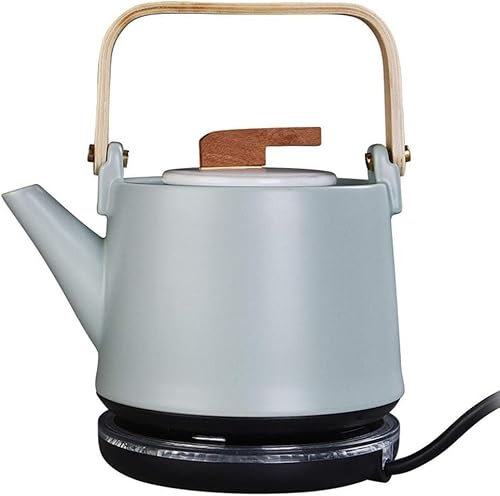 SCWZZWSY vkeid Kettles Cordless Ceramic Tea Pot | Electric Kettle |0.8 Litres | Auto Shut-Off & Boil-Dry Protection | 1000W Fast (Color : Green) Present