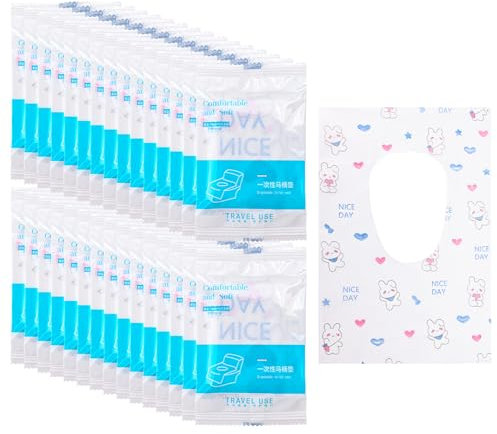 30-Pack Disposable Toilet Seat Covers – XL Waterproof & Non-Slip, Hygienic Travel Essentials for Public Toilets, Planes & Trains – Single-Use, Ideal for Toddlers, Pregnant Women & Adults