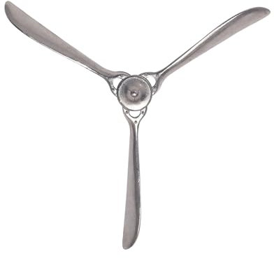 Wohnling Deko Propeller 85x85 cm Silber Metall Flugzeug Wandpropeller, Wohndeko Große Aluminium-Figur, Wanddekoration Dekoration für Zuhause, XXL Wandschmuck, Wanddeko Modern