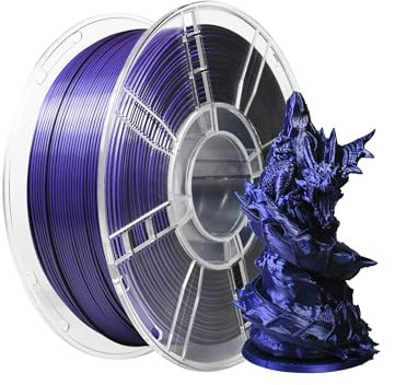 iBOSS PLA+ Filament Seide blau schwarz lila, helles Filament 3D-Druckmaterial, 1,75 mm +/- 0,02 mm, 1 kg/Spule, 2,2 Pfund kompatibel mit den meisten FDM-Druckern (blau, schwarz und lila)