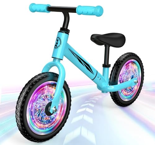 Dromlag Balance Bike mit Licht, Höhenverstellbar, Geschenk für Kinder 2-5J | Verstellbarer Lenker Verstellbarer Sattel, Alter 2-5 Jahre, Bis 50 kg Belastbar, Fördert Motorik & Gleichgewicht