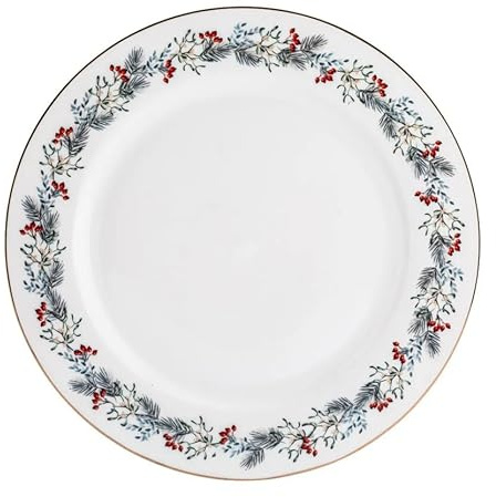Altom Design Weihnachtsteller 26,5 cm Großer Keramikteller mit festlichen Motiven die Magie von Weihnachten - Ideal für Hauptgerichte & Weihnachtsdinner