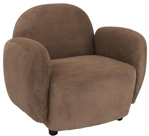 Mendler Sessel HWC-P33, Lounge-/Relax-/Cocktailsessel Polstersessel, Stoff/Textil Chenille (330 g/m²) Öko-Tex - braun