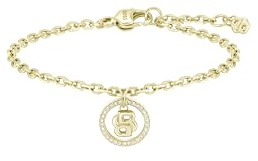 BOSS Jewelry Armband mit Anhänger für Damen Kollektion DOUBLE B DIVINE aus Edelstahl mit Ionenplattierung in Gelbgold verziert mit Kristallen - 1580807