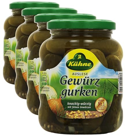 Kühne Gewürzgurken, 370ml (Packung mit 4)
