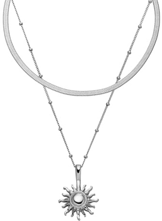 Purelei Molokai Ketten-Set – 2-teiliges Damen Layering Schmuckset mit Ilalo Choker & Sun Kette – Edelstahl, wasserfest, verstellbar 35–55 cm – Gold/Silber/Roségold – Hawaii-inspiriert
