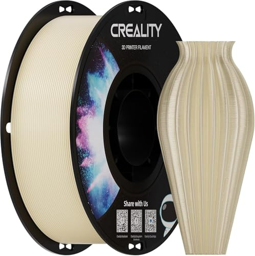 Creality PETG-Filament 1,75 mm, 3D-Drucker-Filament, hervorragende Zähigkeit, hohe Präzision, ungiftig, feuchtigkeitsgeschützt, 1 kg (2,2 lb), glänzendes 3D-Druck-Filament für 3D-Drucker (Beige)