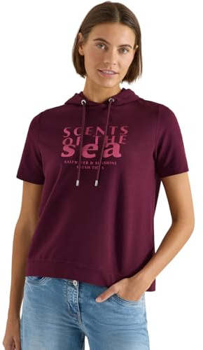 Damen Kurzarm Shirt mit Kapuze und Wording
